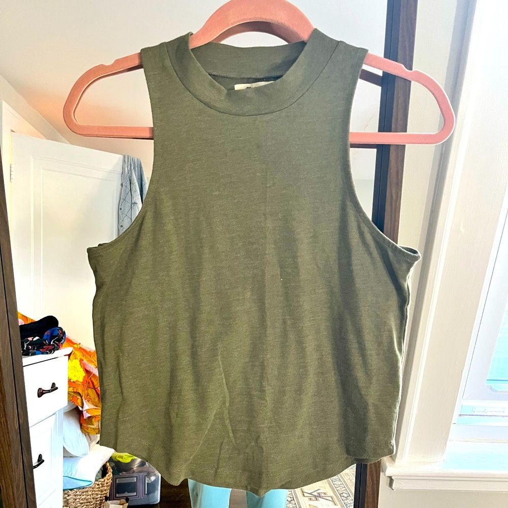 Madewell high neck sleeveless shirt